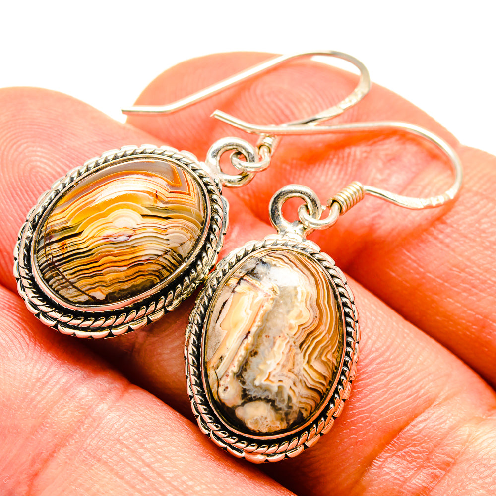 Laguna Lace Agate Earrings handcrafted by Anasilvercos - EARR414228