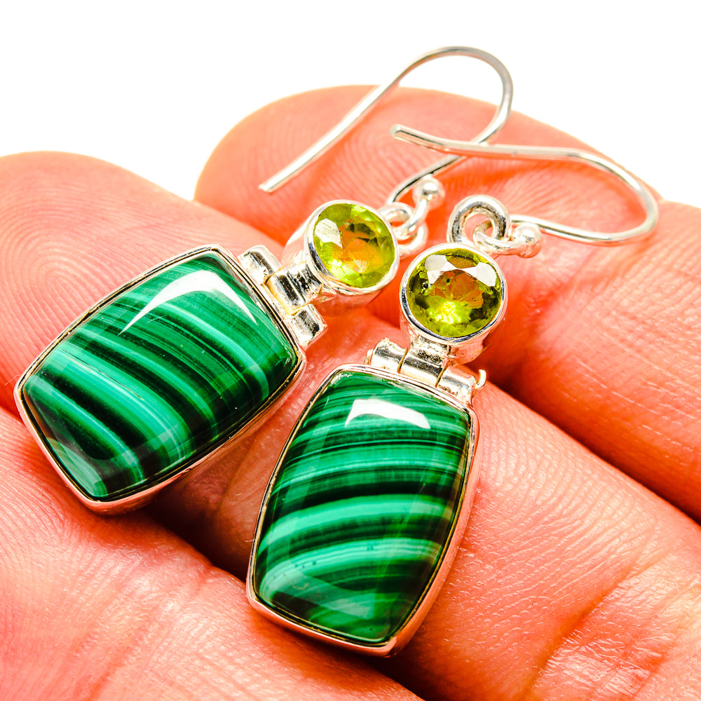 Malachite Earrings handcrafted by Anasilvercos - EARR414230