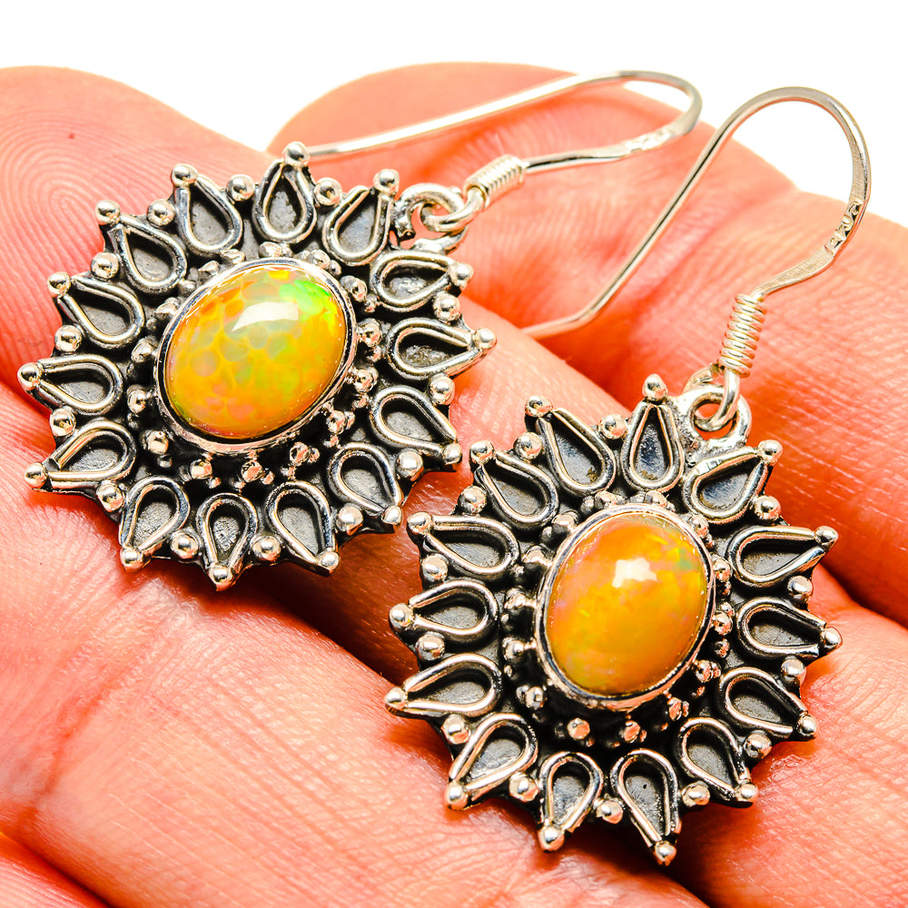 Ethiopian Opal Earrings handcrafted by Anasilvercos - EARR414231