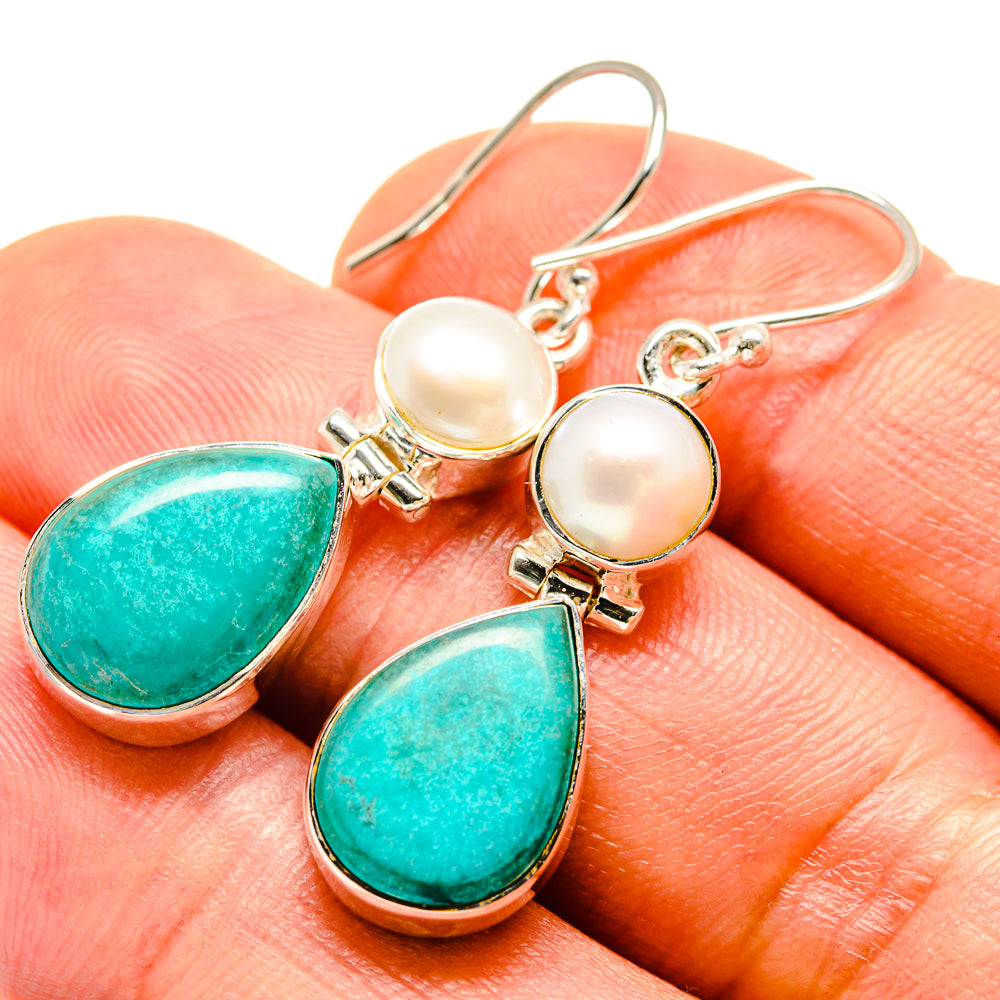 Chrysocolla Earrings handcrafted by Anasilvercos - EARR414232