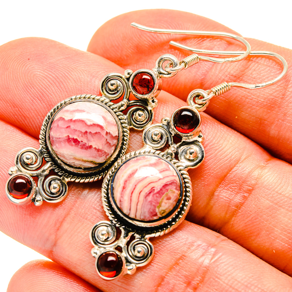 Rhodochrosite Earrings handcrafted by Anasilvercos - EARR414237