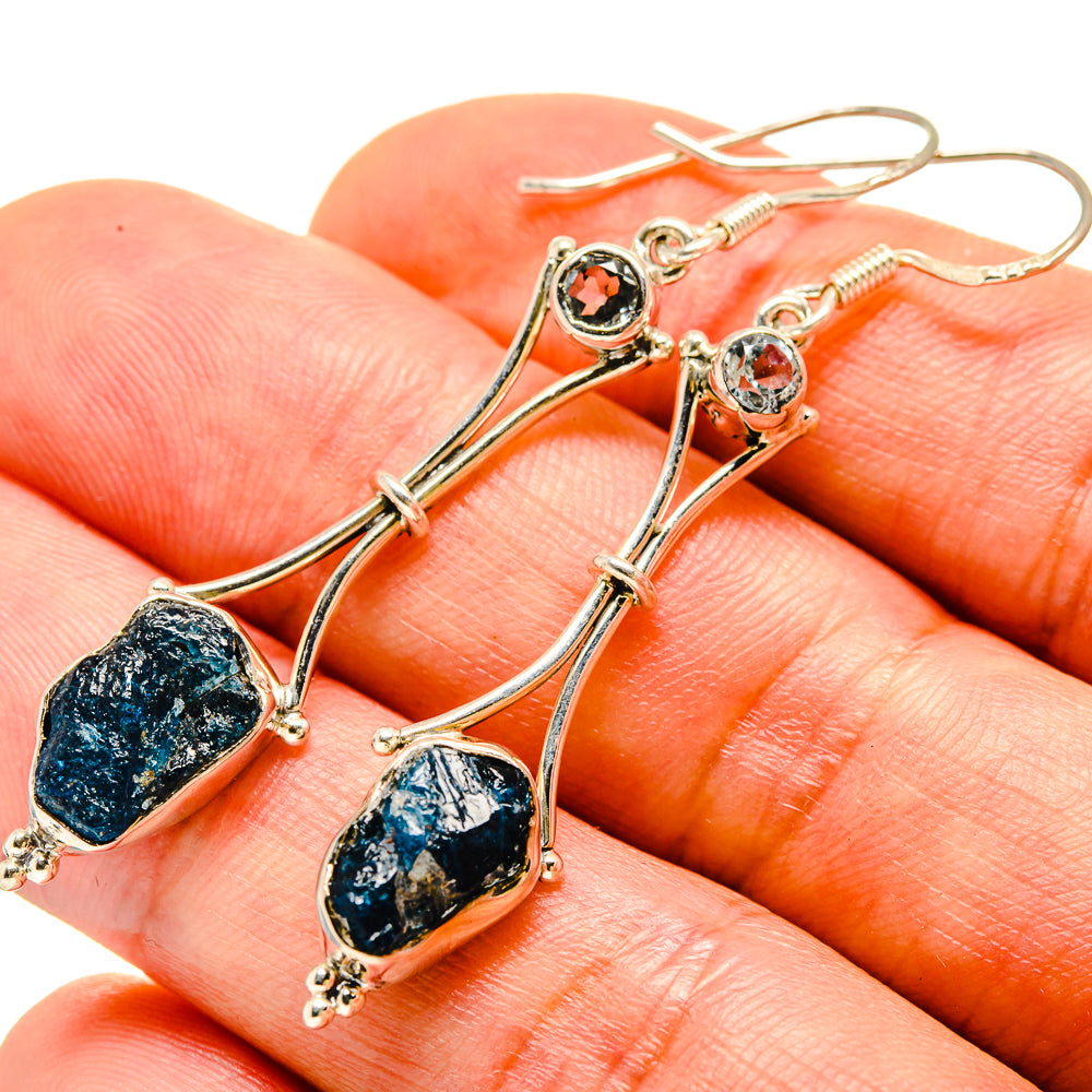 Blue Fluorite Earrings handcrafted by Anasilvercos - EARR414253