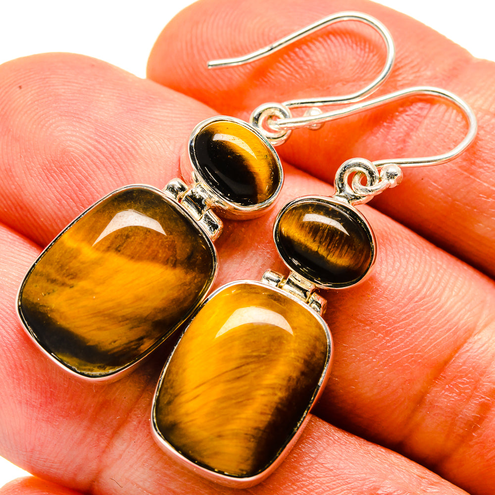 Tiger Eye Earrings handcrafted by Anasilvercos - EARR414265