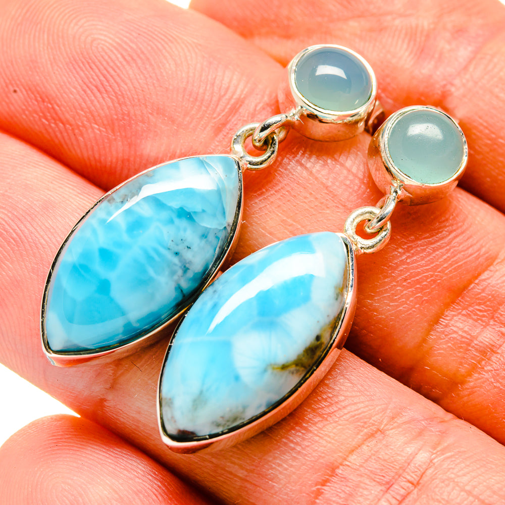 Larimar Earrings handcrafted by Anasilvercos - EARR414267