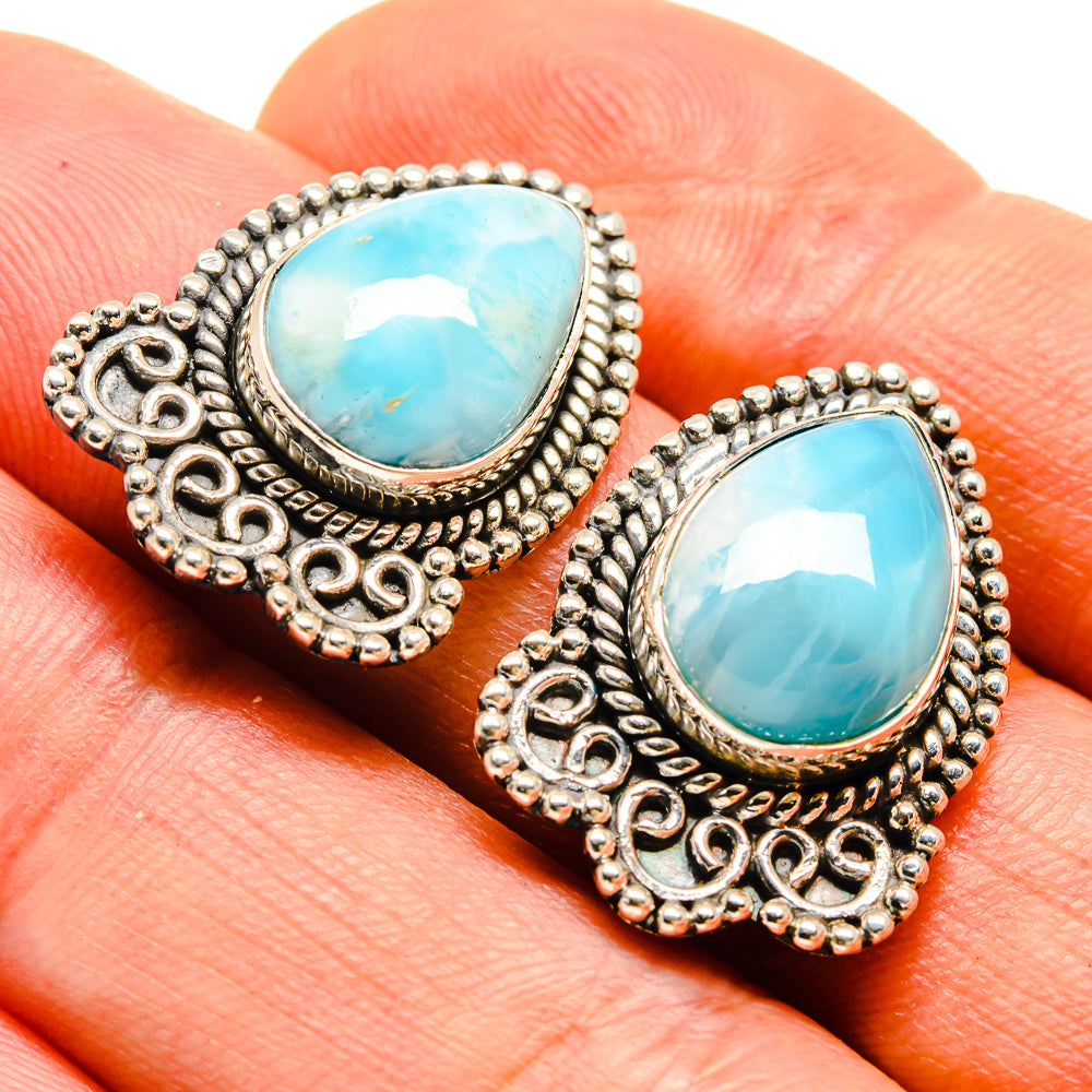 Larimar Earrings handcrafted by Anasilvercos - EARR414278