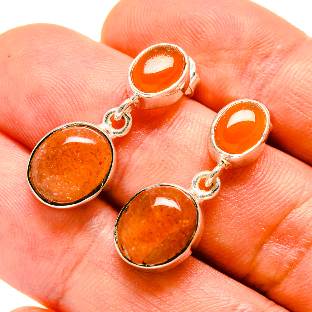 Sunstone Earrings handcrafted by Anasilvercos - EARR414279