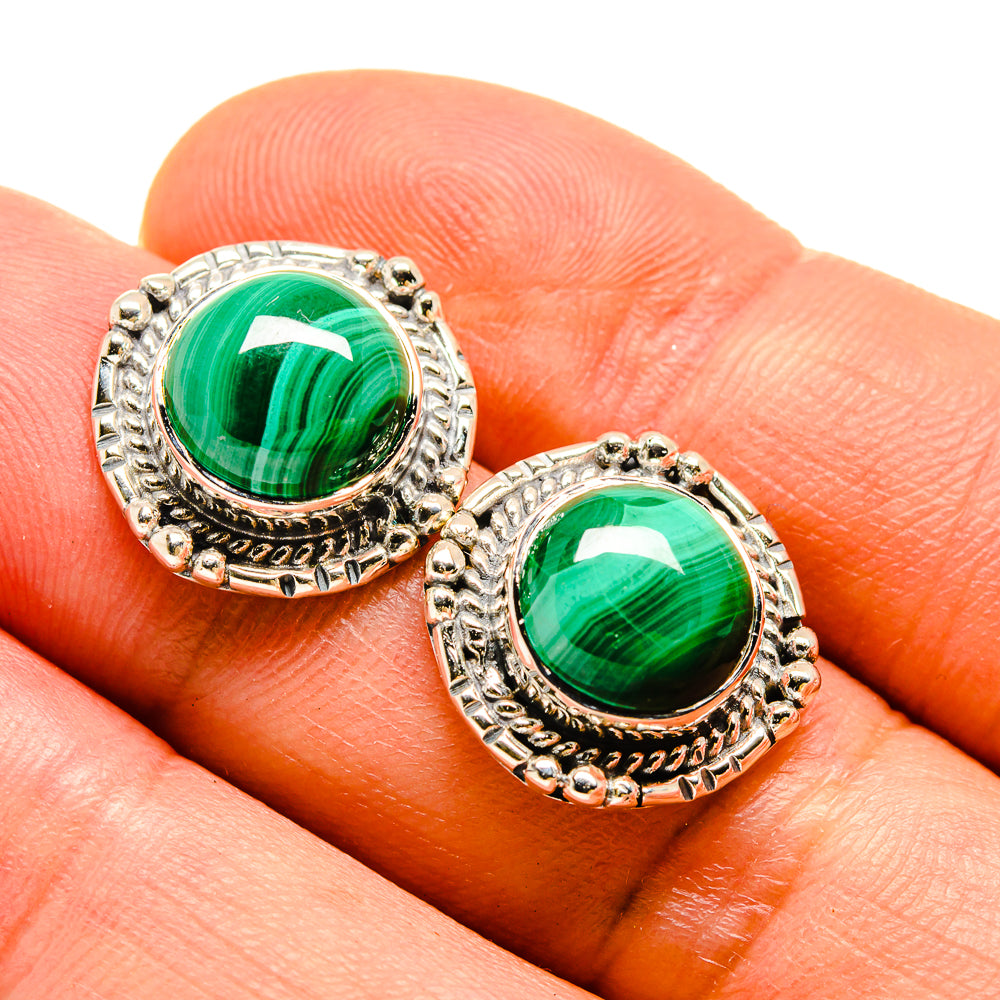 Malachite Earrings handcrafted by Anasilvercos - EARR414294