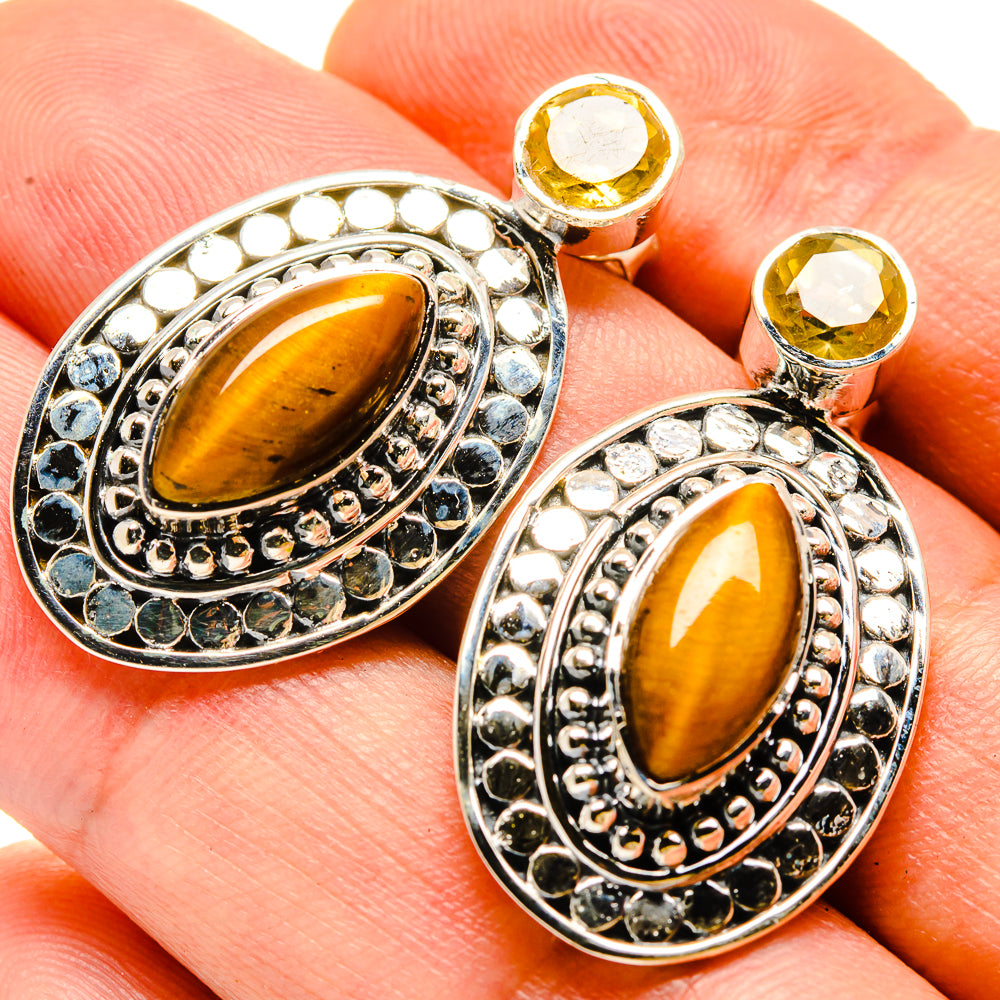 Tiger Eye Earrings handcrafted by Anasilvercos - EARR414298