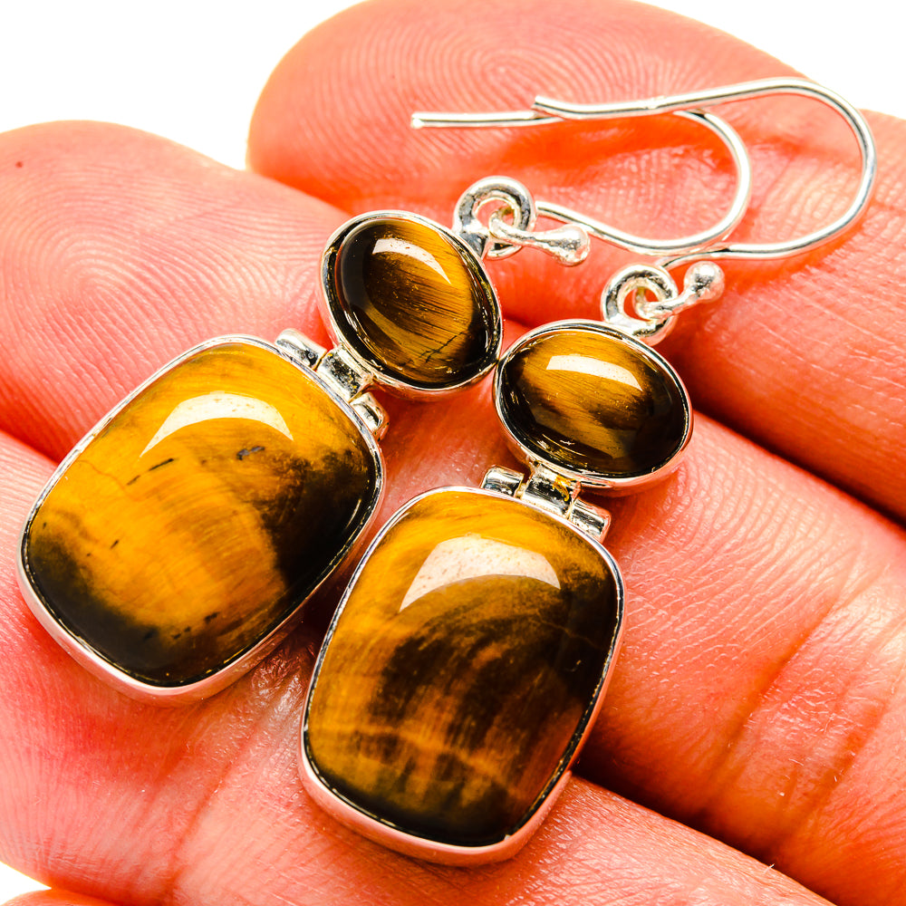 Tiger Eye Earrings handcrafted by Anasilvercos - EARR414305