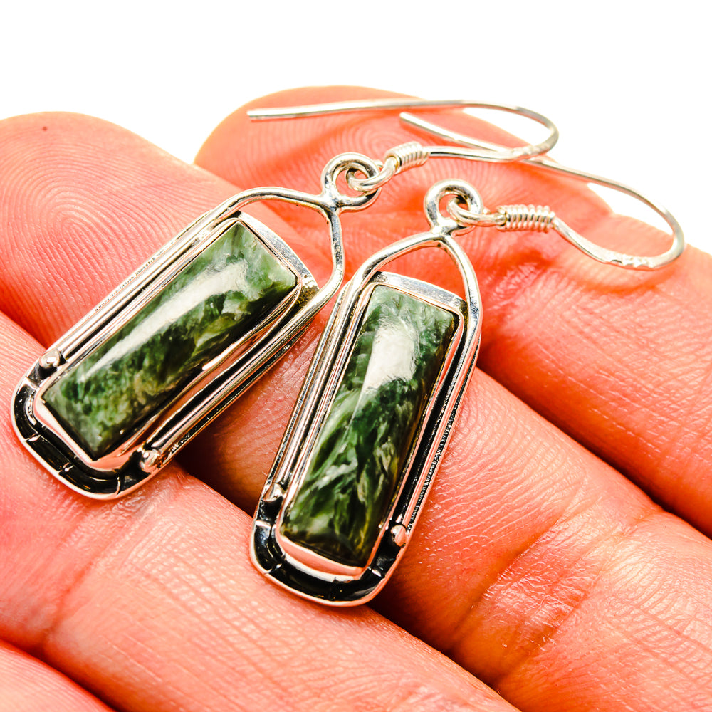 Seraphinite Earrings handcrafted by Anasilvercos - EARR414310