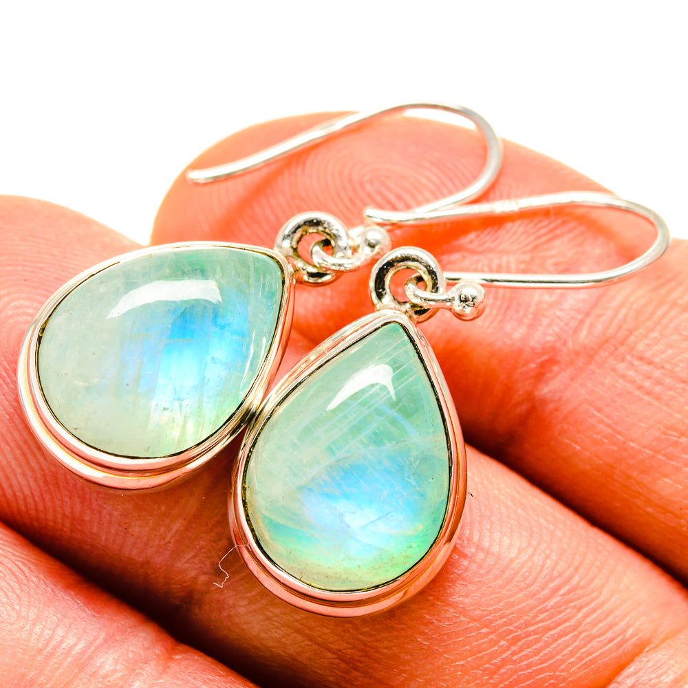 Green Moonstone Earrings handcrafted by Anasilvercos - EARR414318