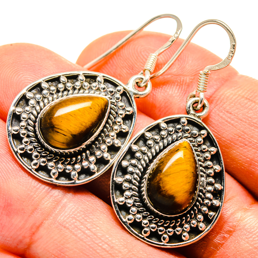 Tiger Eye Earrings handcrafted by Anasilvercos - EARR414324