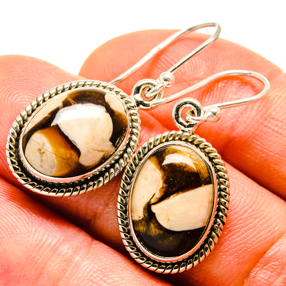 Peanut Wood Jasper Earrings handcrafted by Anasilvercos - EARR414326