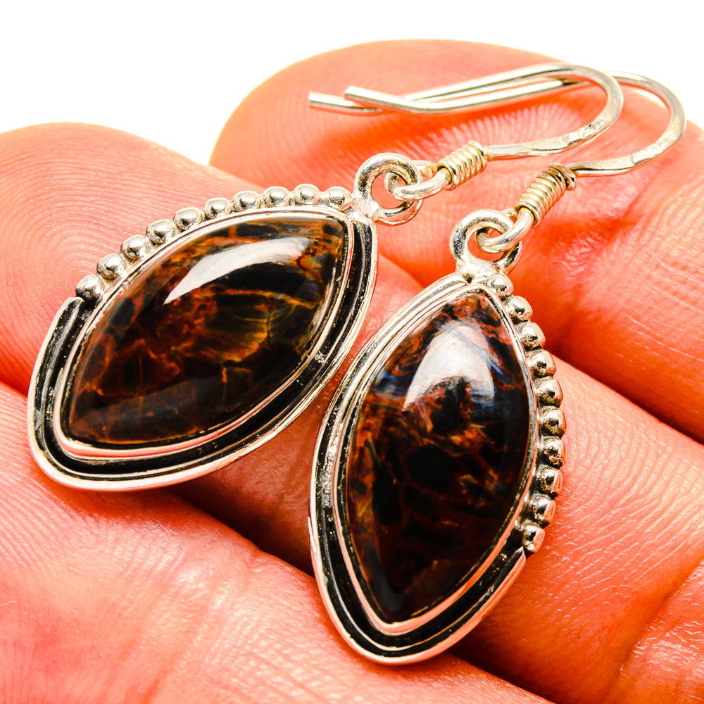 Golden Pietersite Earrings handcrafted by Anasilvercos - EARR414327