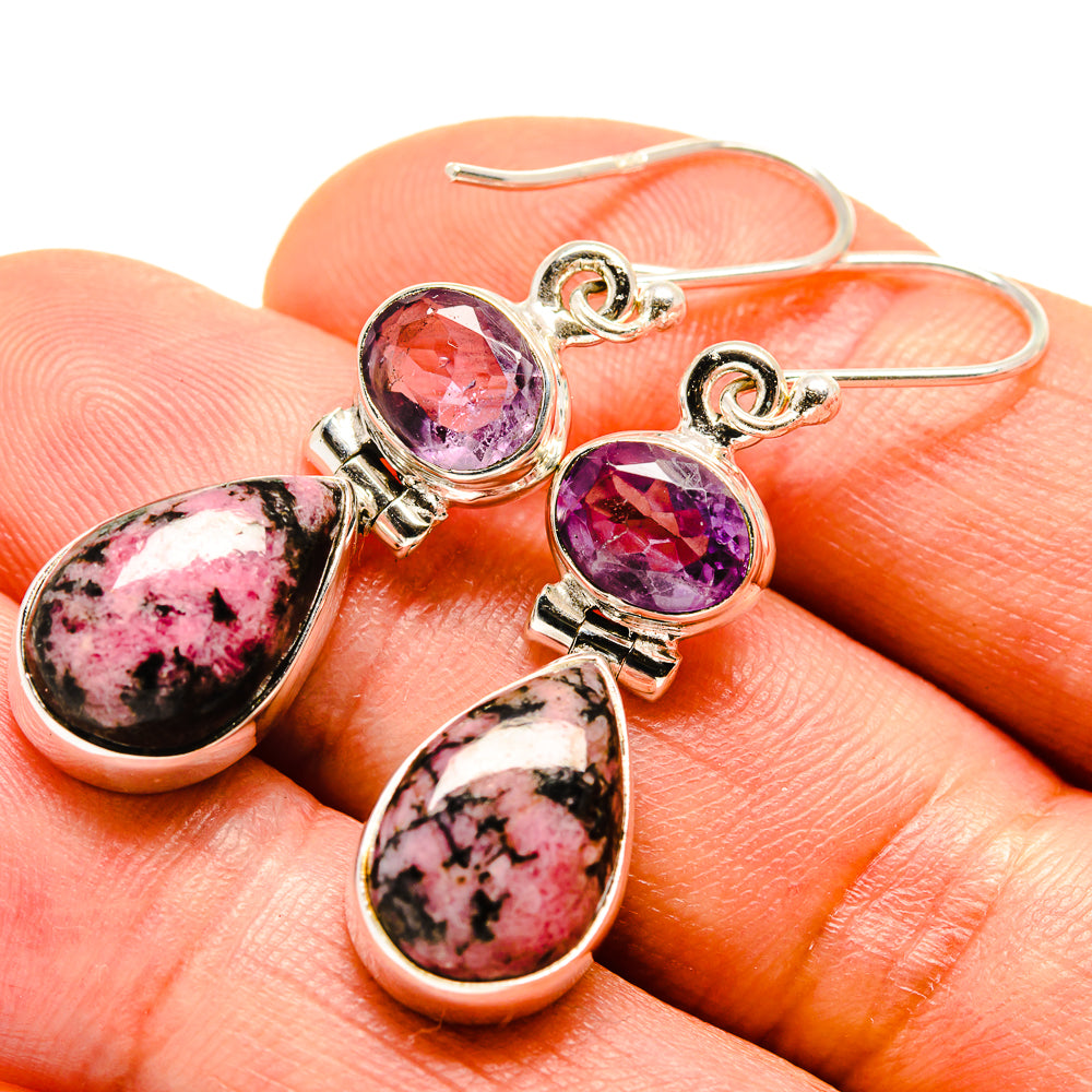 Rhodonite Earrings handcrafted by Anasilvercos - EARR414335