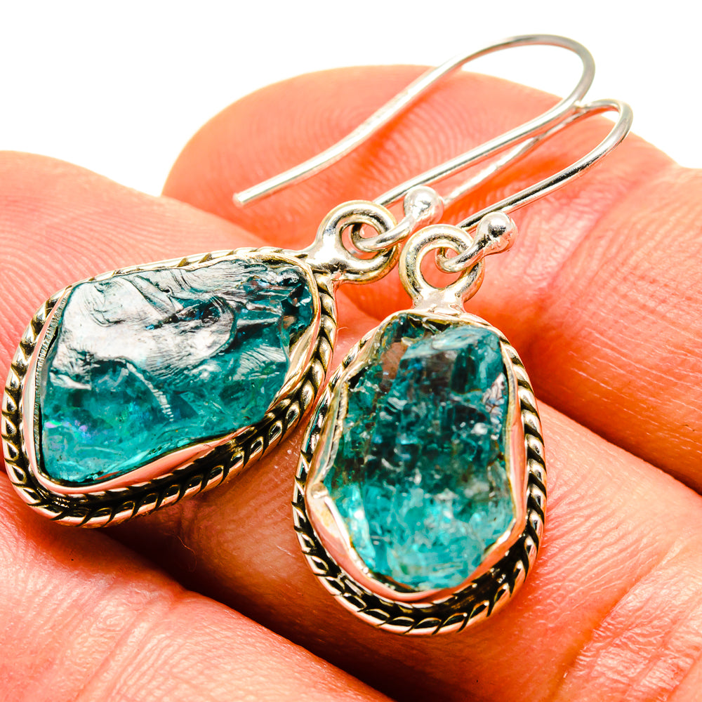 Blue Fluorite Earrings handcrafted by Anasilvercos - EARR414339