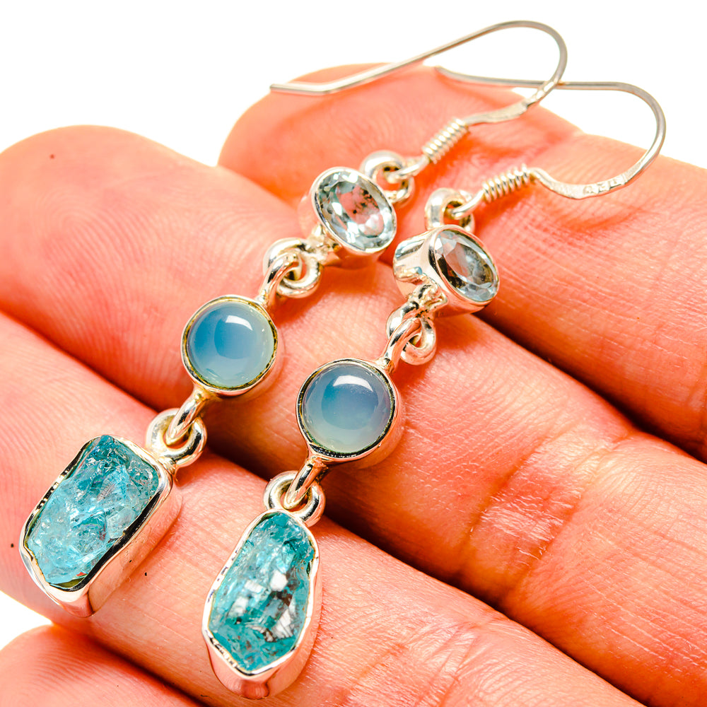 Blue Fluorite Earrings handcrafted by Anasilvercos - EARR414347
