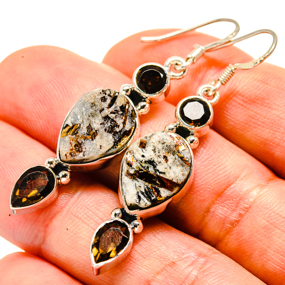 Astrophyllite Earrings handcrafted by Anasilvercos - EARR414348