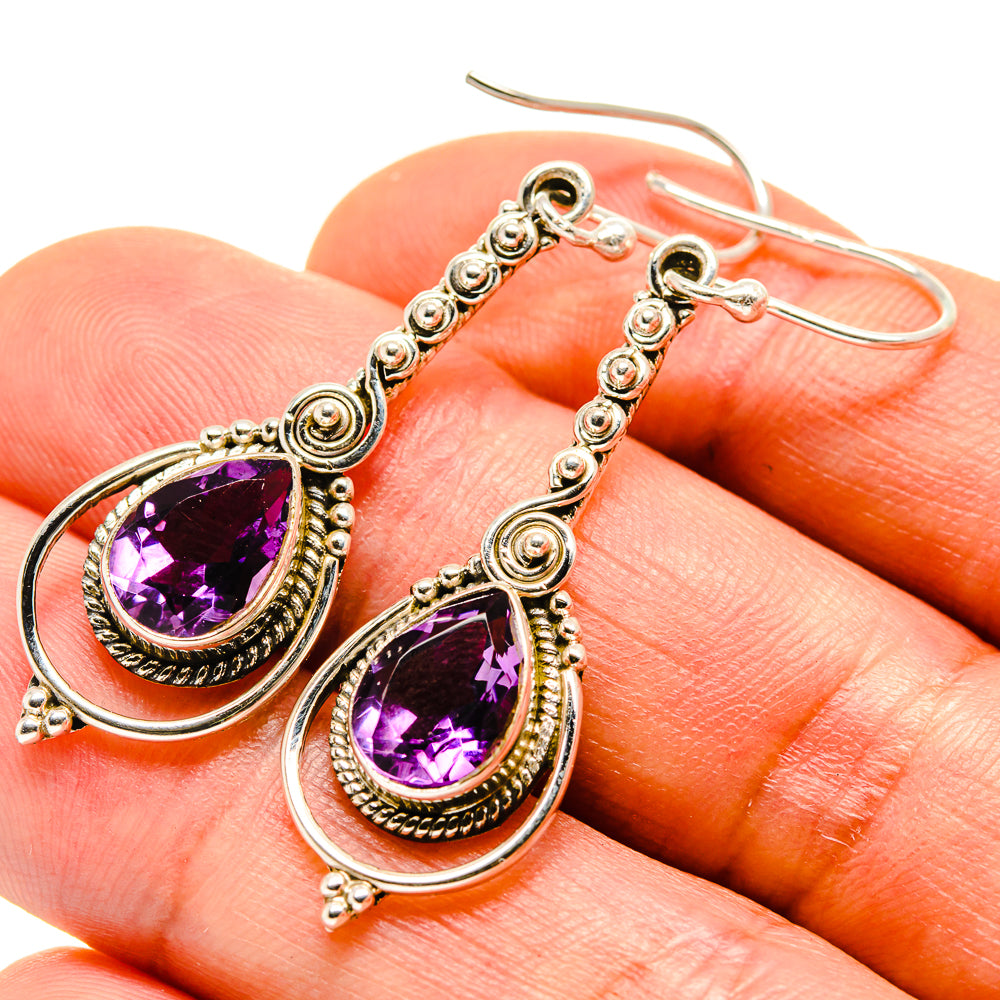 Amethyst Earrings handcrafted by Anasilvercos - EARR414349