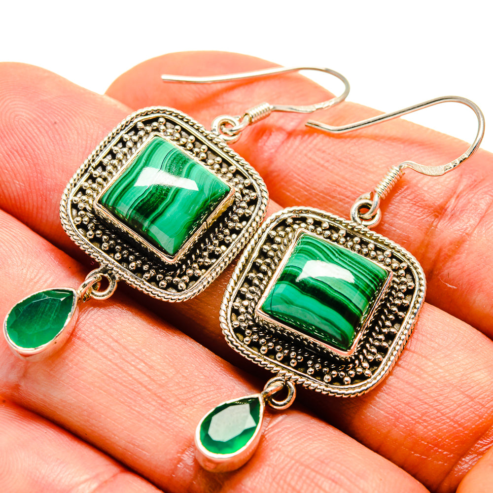 Malachite Earrings handcrafted by Anasilvercos - EARR414352