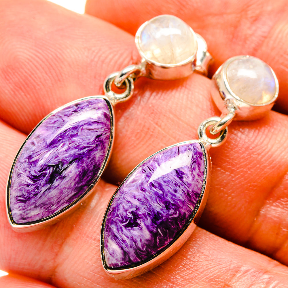 Charoite Earrings handcrafted by Anasilvercos - EARR414353
