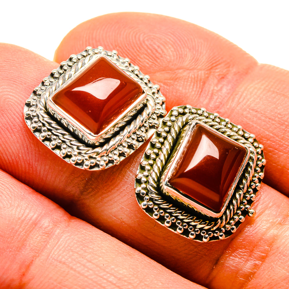 Carnelian Earrings handcrafted by Anasilvercos - EARR414355