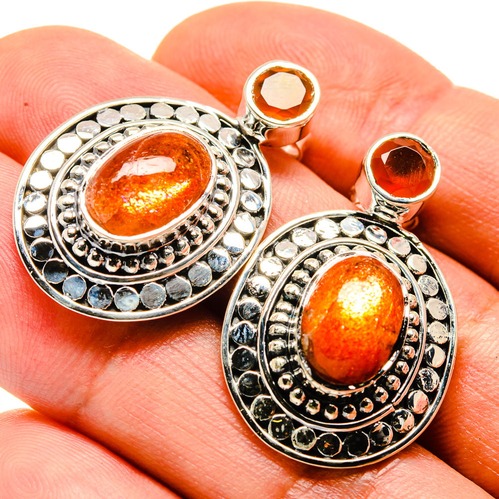 Sunstone Earrings handcrafted by Anasilvercos - EARR414359