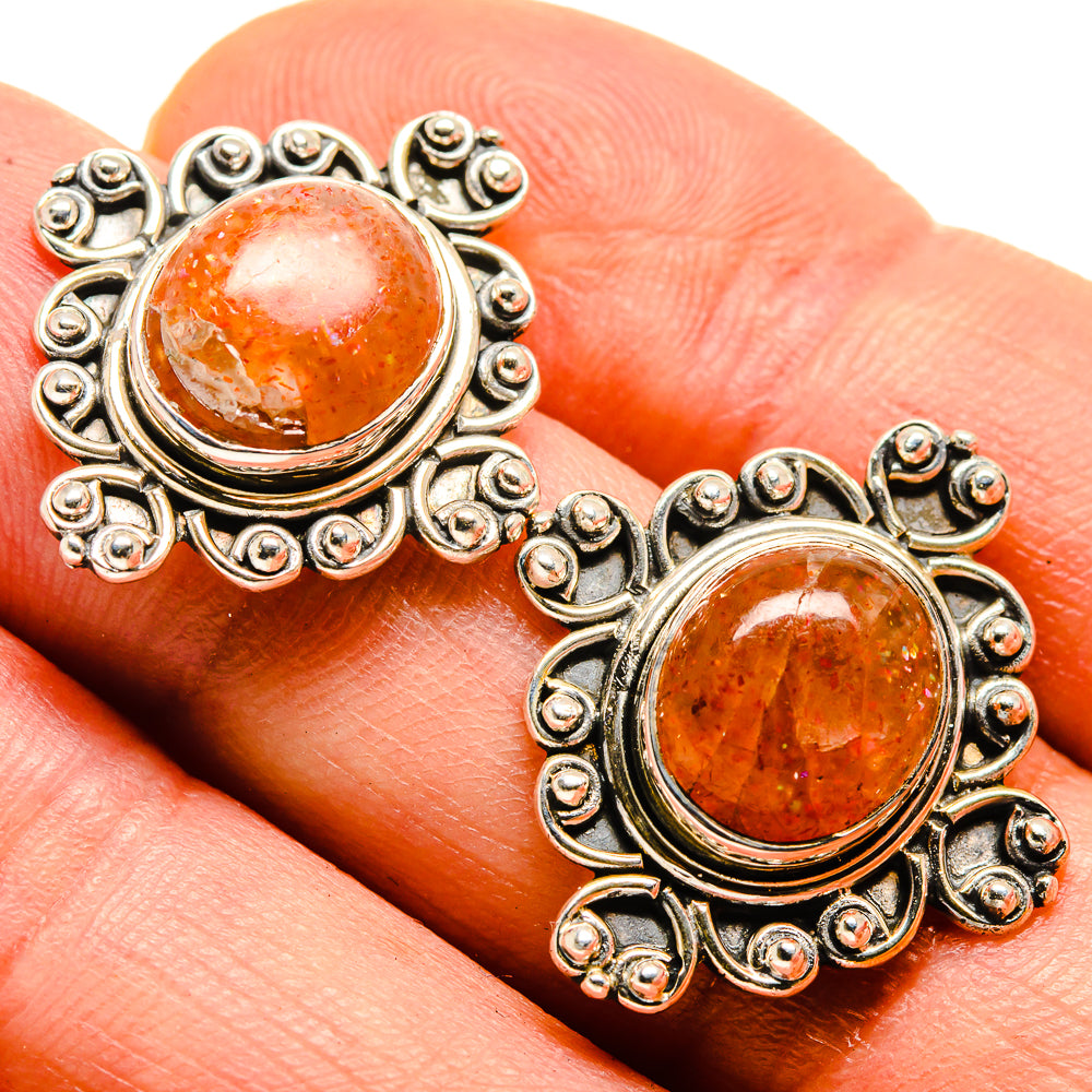 Sunstone Earrings handcrafted by Anasilvercos - EARR414371