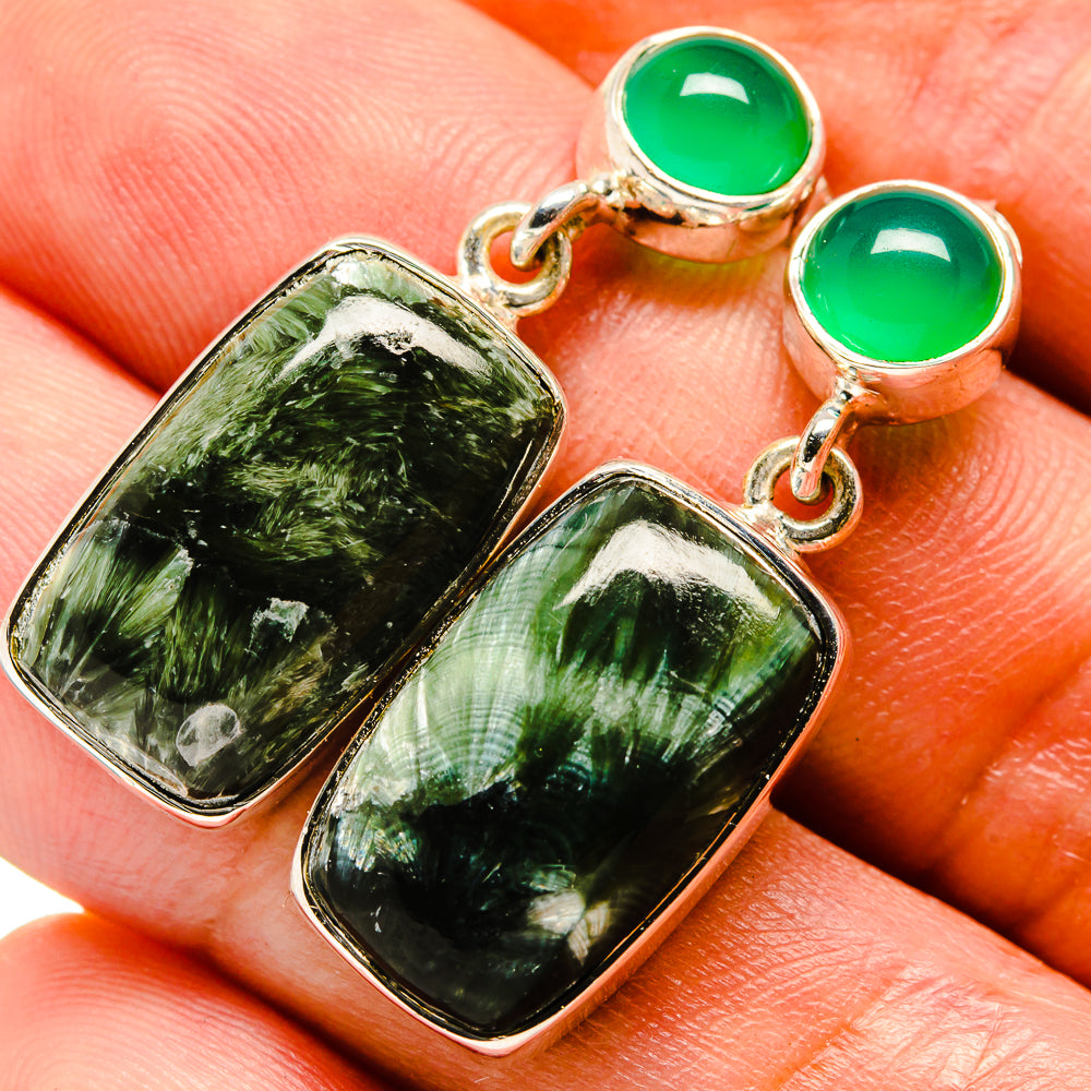 Seraphinite Earrings handcrafted by Anasilvercos - EARR414377