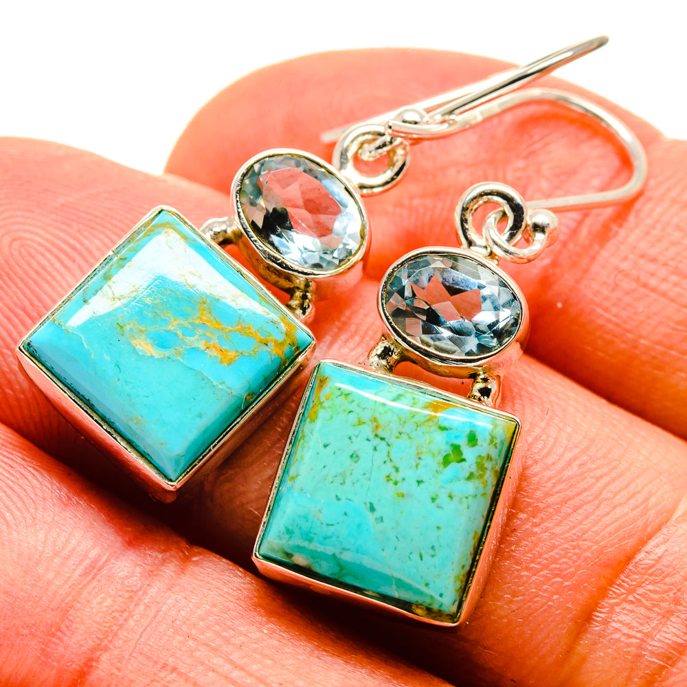 Arizona Turquoise Earrings handcrafted by Anasilvercos - EARR414386