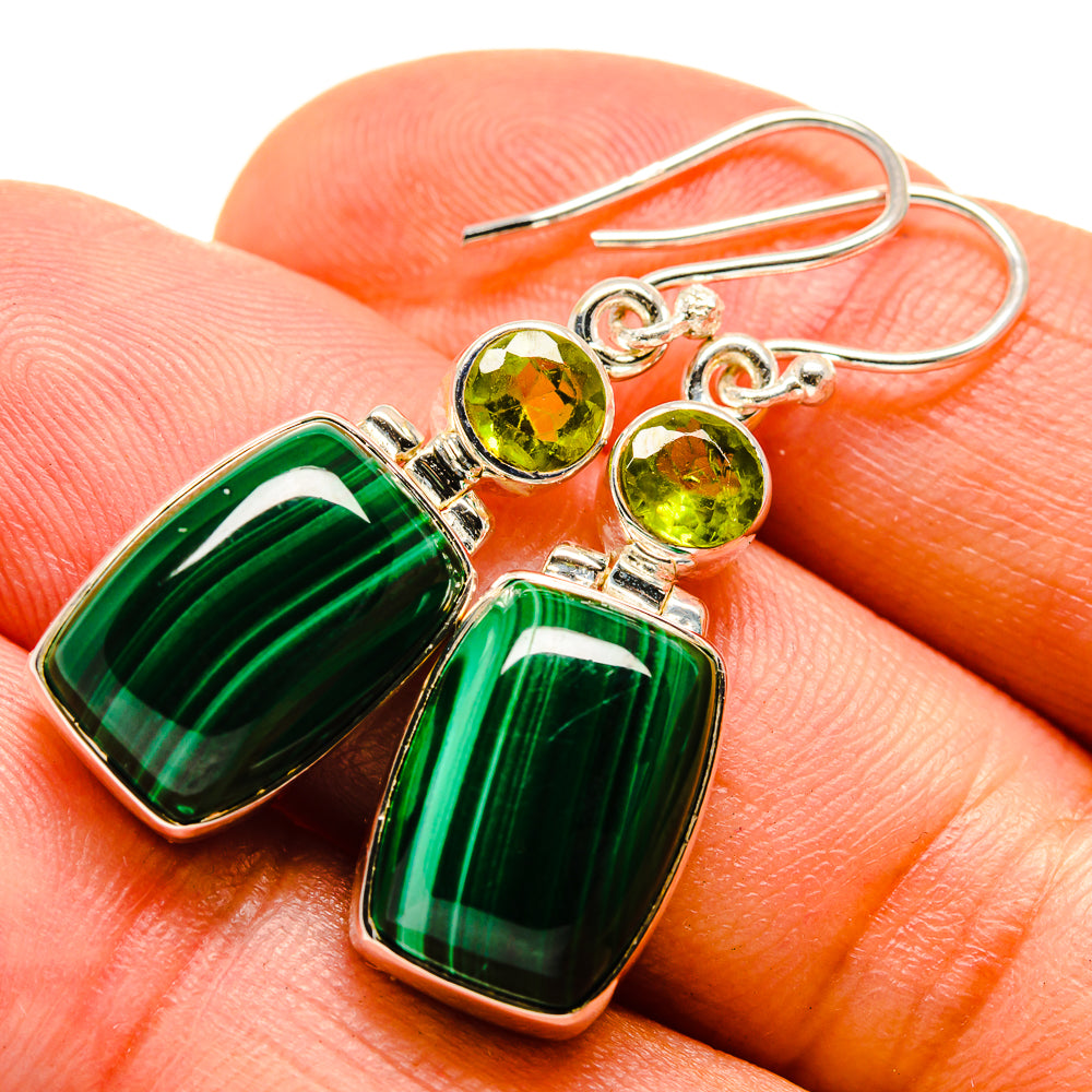 Malachite Earrings handcrafted by Anasilvercos - EARR414390