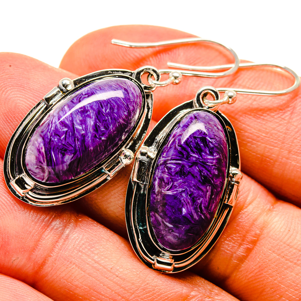 Charoite Earrings handcrafted by Anasilvercos - EARR414396