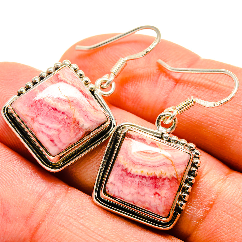 Rhodochrosite Earrings handcrafted by Anasilvercos - EARR414405
