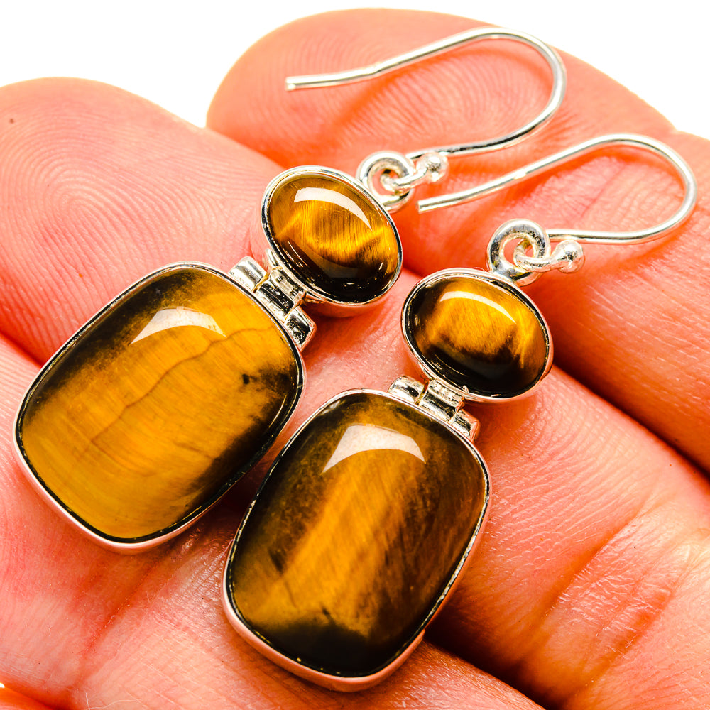 Tiger Eye Earrings handcrafted by Anasilvercos - EARR414408