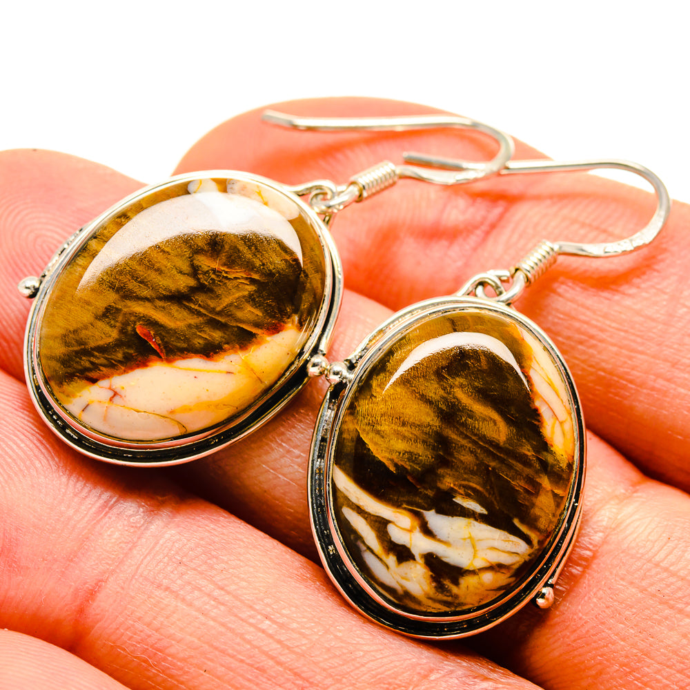 Peanut Wood Jasper Earrings handcrafted by Anasilvercos - EARR414409