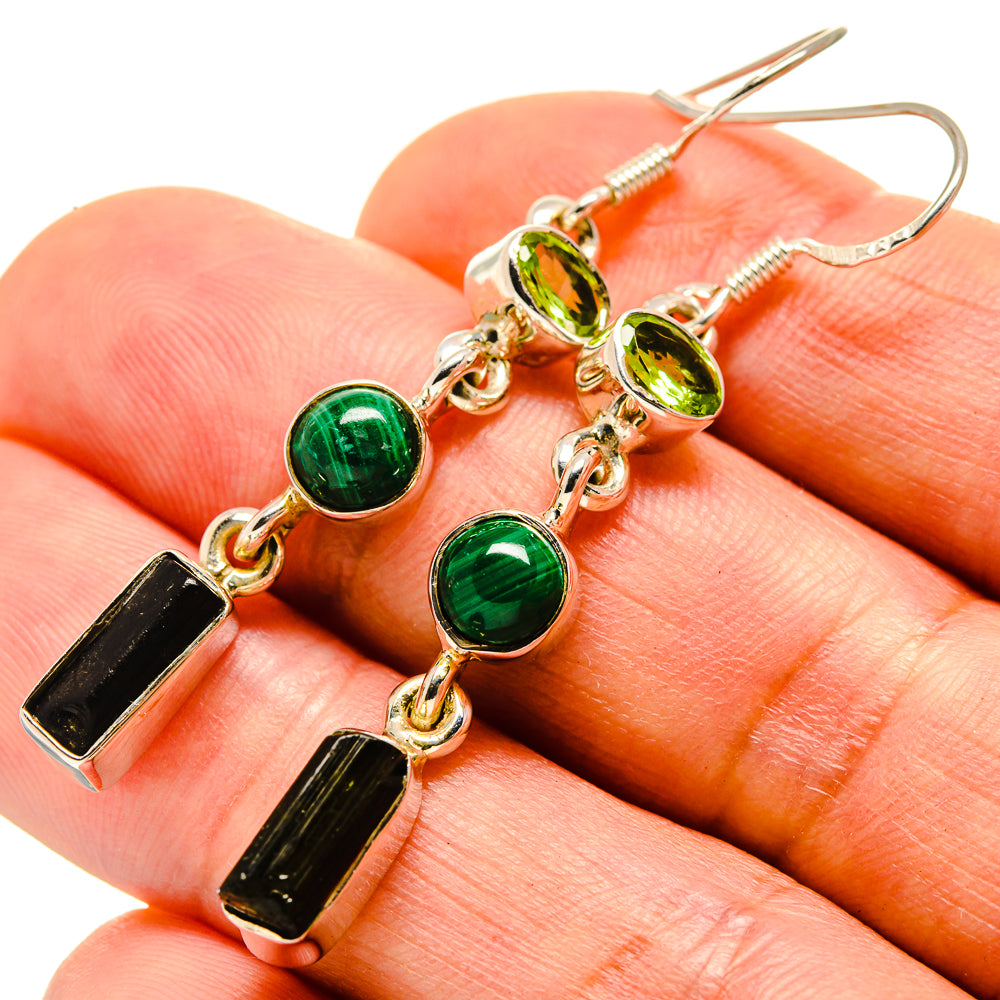 Green Tourmaline Earrings handcrafted by Anasilvercos - EARR414422