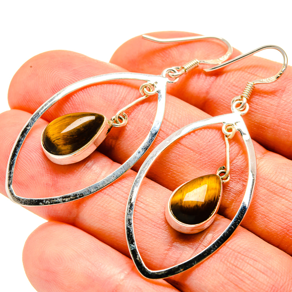 Tiger Eye Earrings handcrafted by Anasilvercos - EARR414424