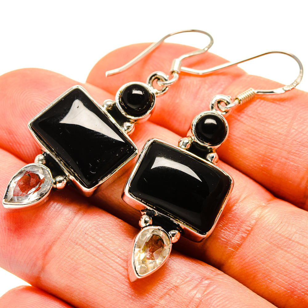 Black Onyx Earrings handcrafted by Anasilvercos - EARR414429