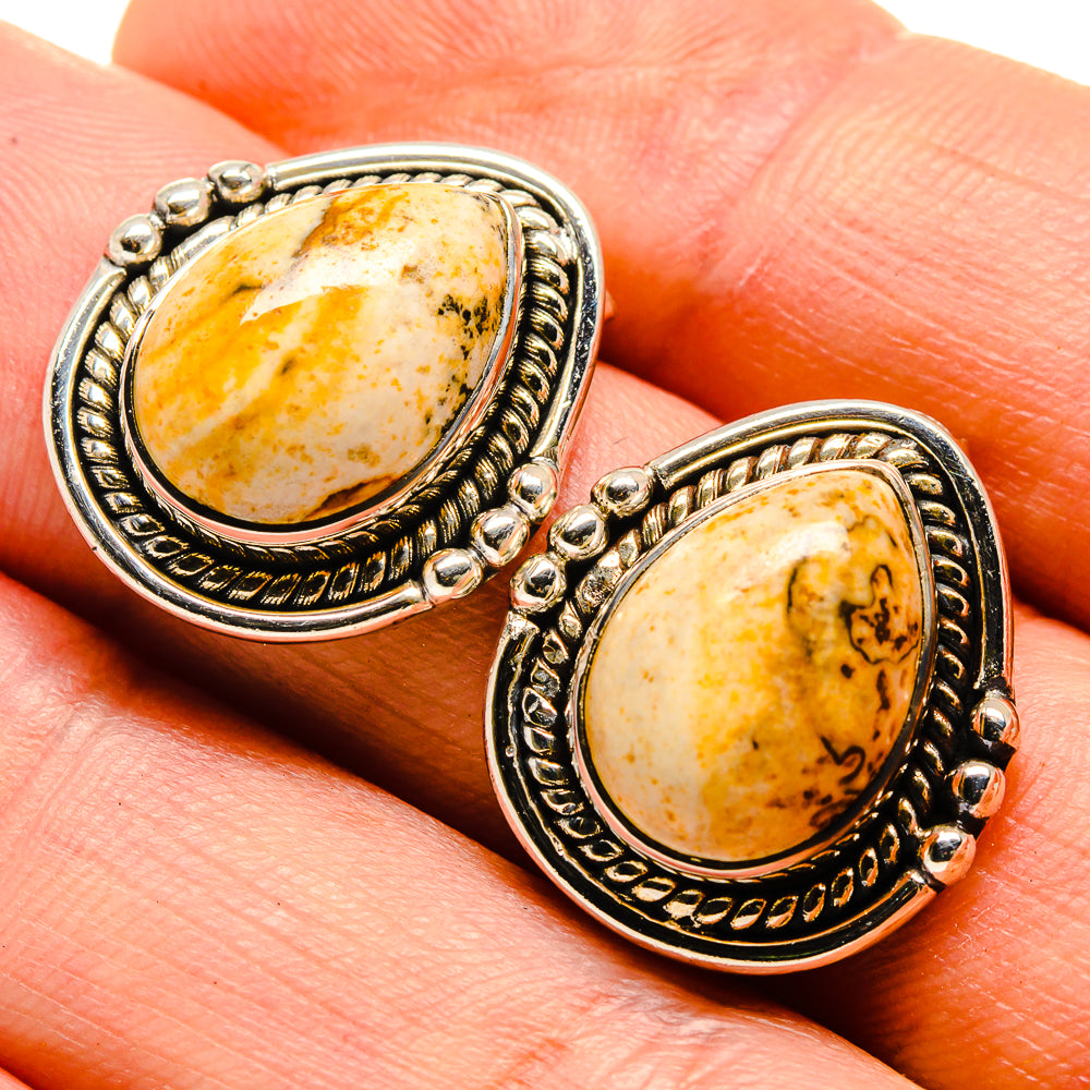 Picture Jasper Earrings handcrafted by Anasilvercos - EARR414437