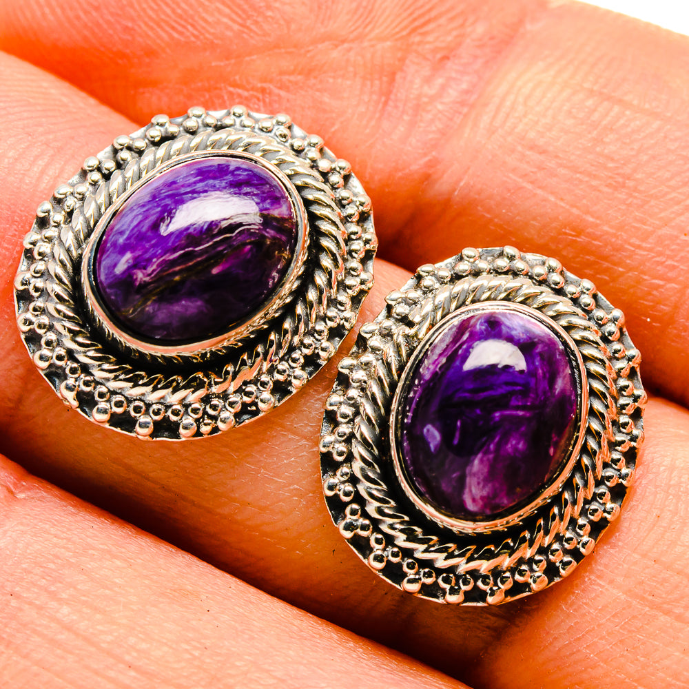Charoite Earrings handcrafted by Anasilvercos - EARR414444