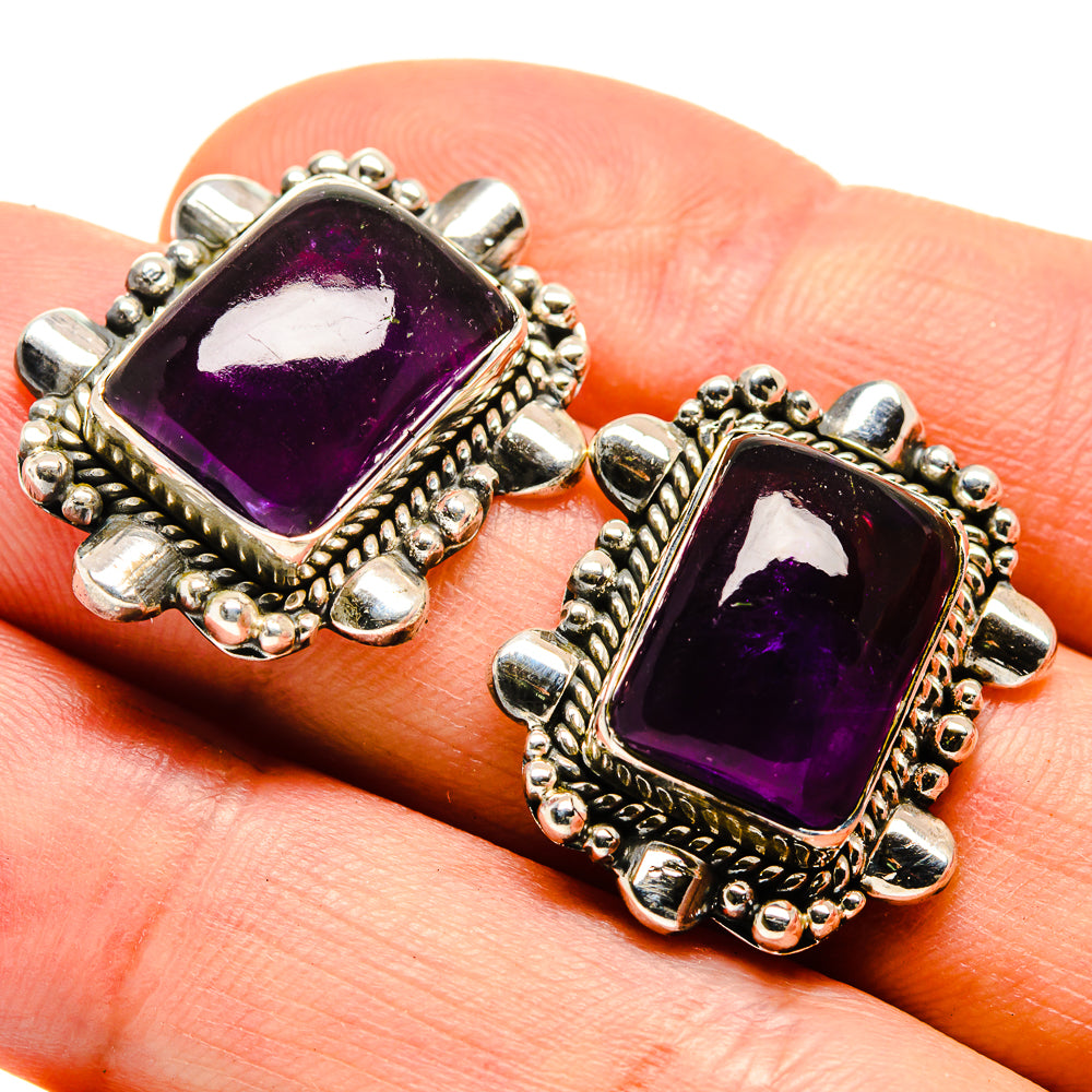 Amethyst Earrings handcrafted by Anasilvercos - EARR414454