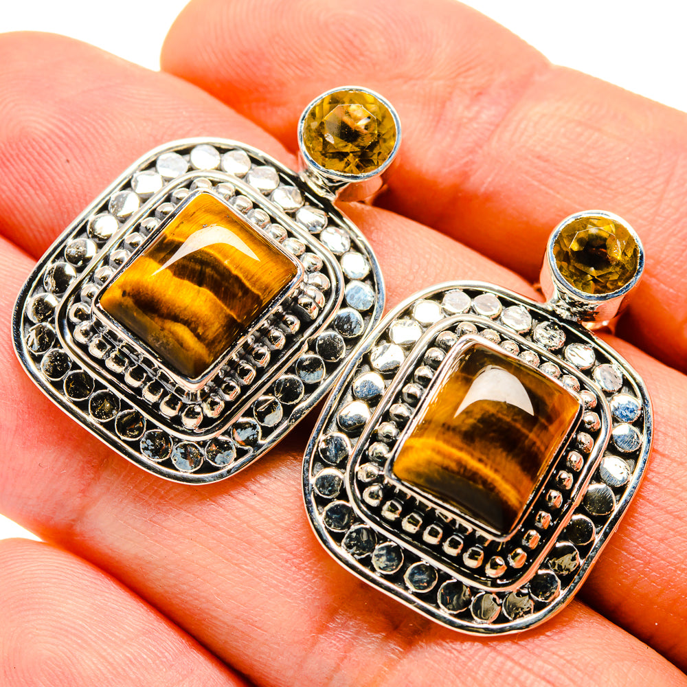 Tiger Eye Earrings handcrafted by Anasilvercos - EARR414461