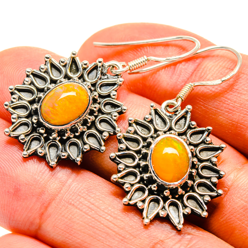 Ethiopian Opal Earrings handcrafted by Anasilvercos - EARR414475