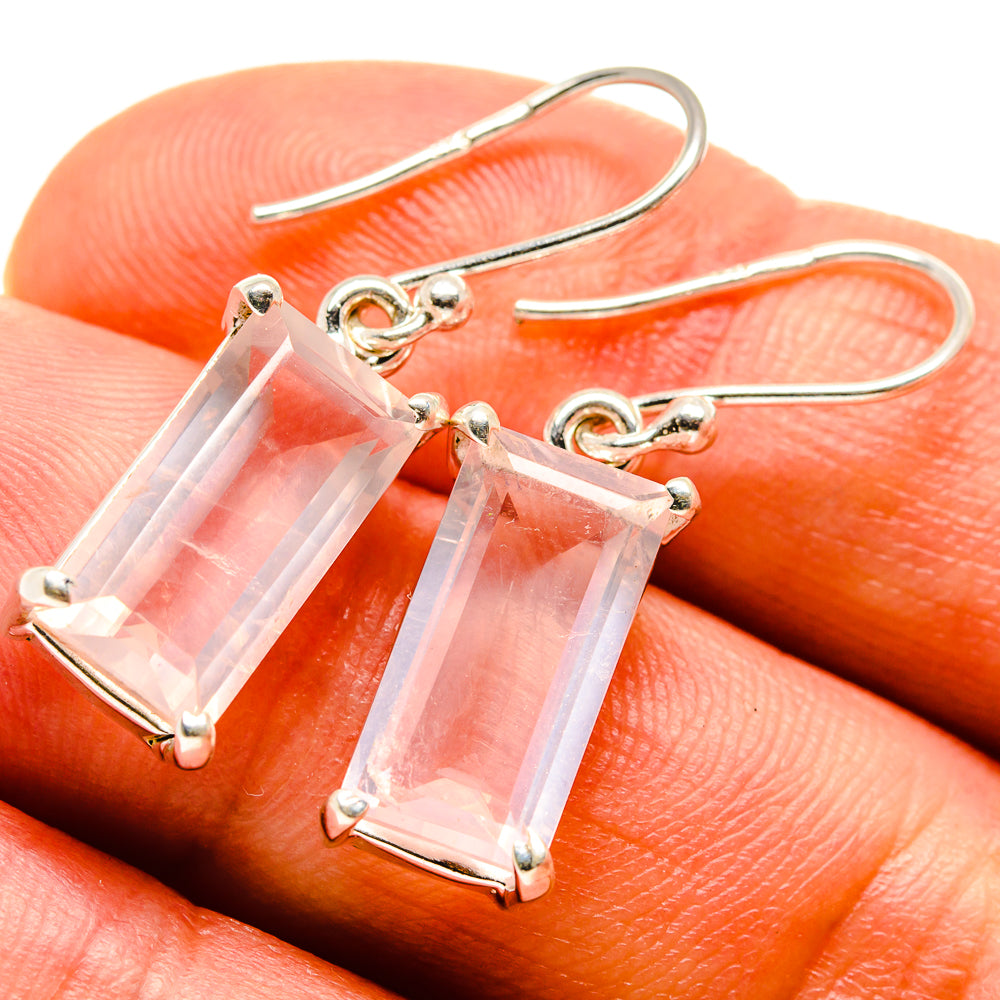 Rose Quartz Earrings handcrafted by Anasilvercos - EARR414477