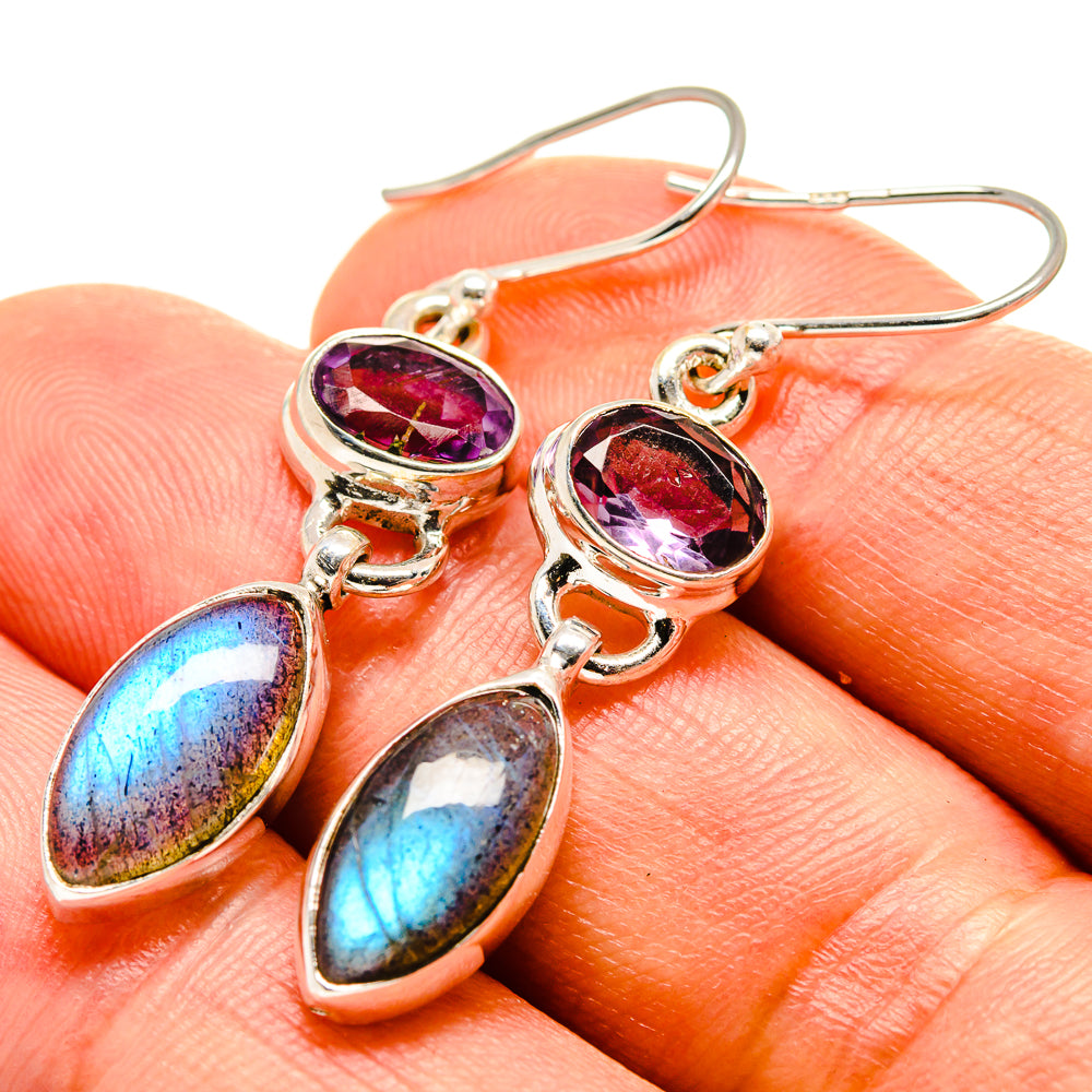 Labradorite Earrings handcrafted by Anasilvercos - EARR414490