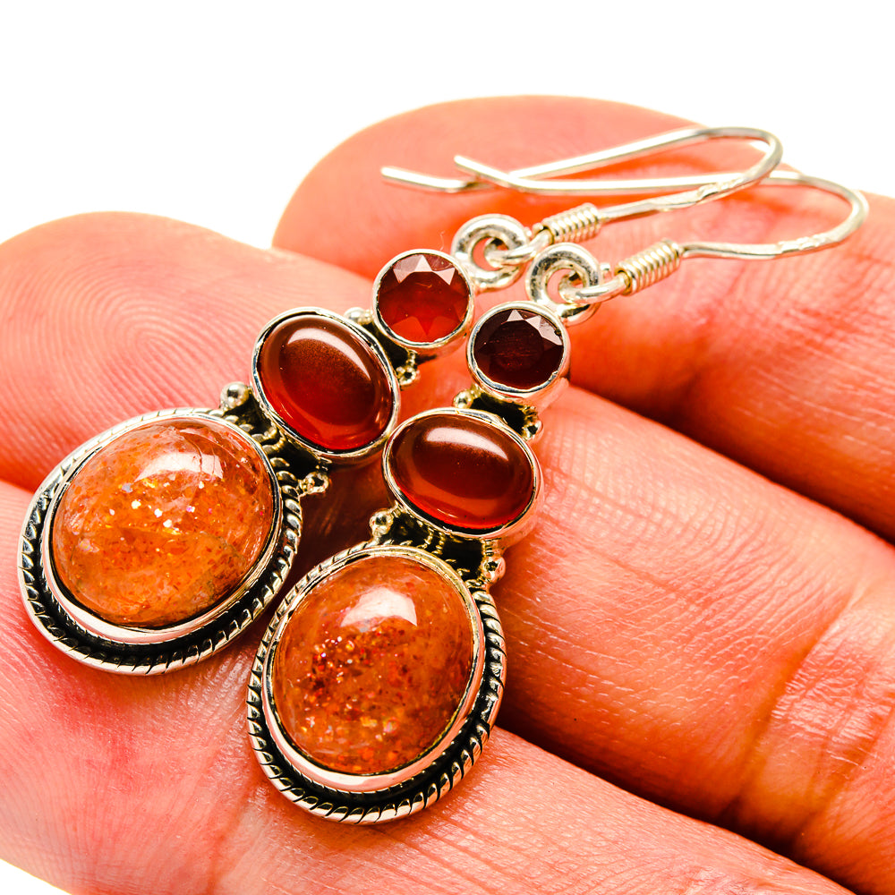 Sunstone Earrings handcrafted by Anasilvercos - EARR414502