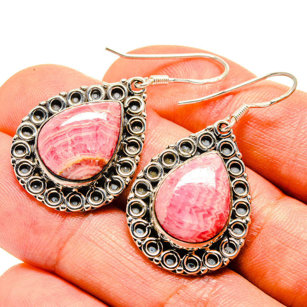 Rhodochrosite Earrings handcrafted by Anasilvercos - EARR414503