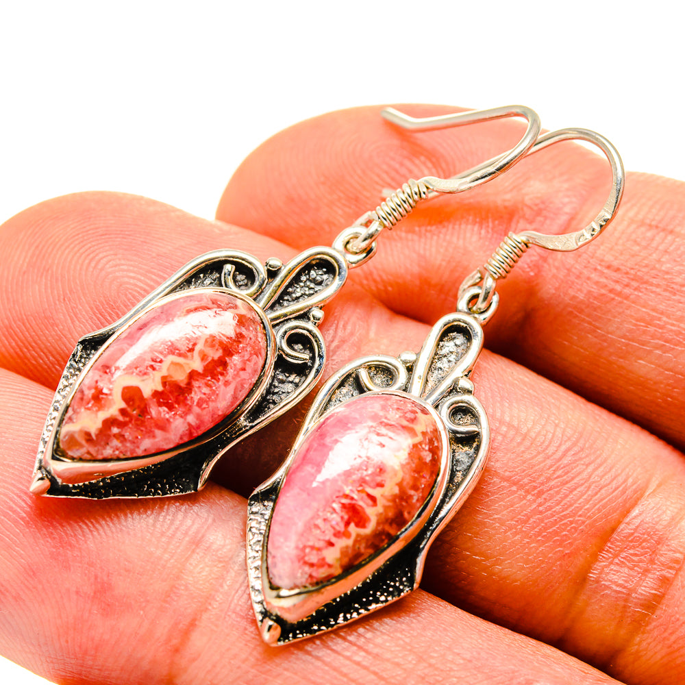 Rhodochrosite Earrings handcrafted by Anasilvercos - EARR414506