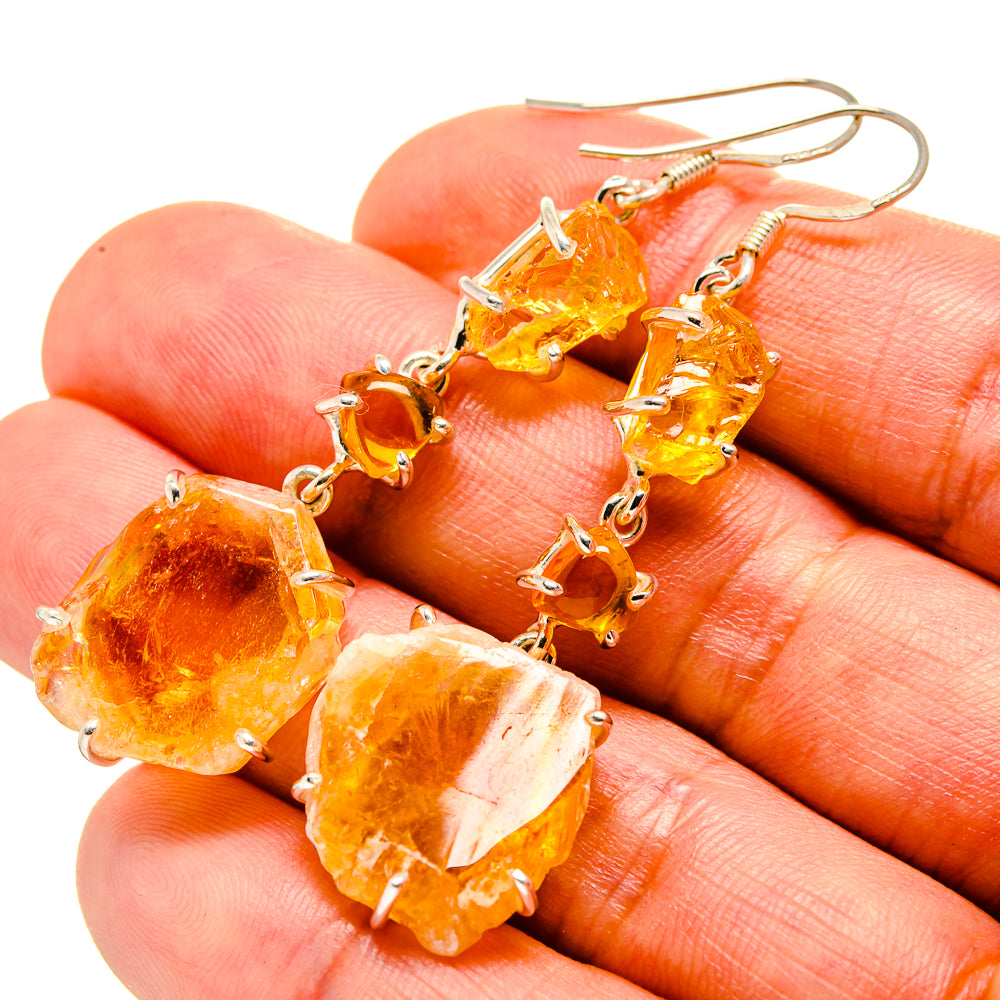 Citrine Earrings handcrafted by Anasilvercos - EARR414510