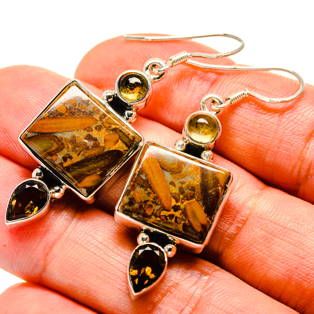Bamboo Jasper Earrings handcrafted by Anasilvercos - EARR414511